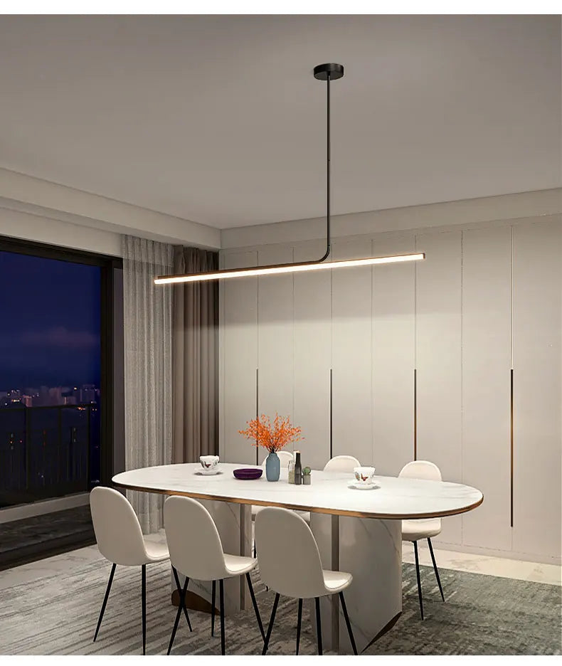 Hanging lamp of one word dining room is simple and minimalist, Nordic dining table, tea room, office, bar, dining room lamp