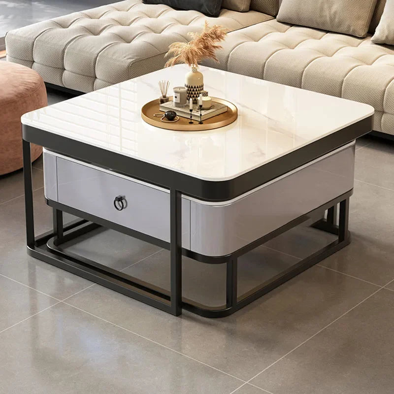 Korea Cheap Clear Coffee Table Living Room Luxury White Glass Nordic Side Table Modern Minimalist Low Mesa Furniture For Home